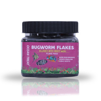 Ocean Treat Bugworm Flakes Fish Food - 50g
