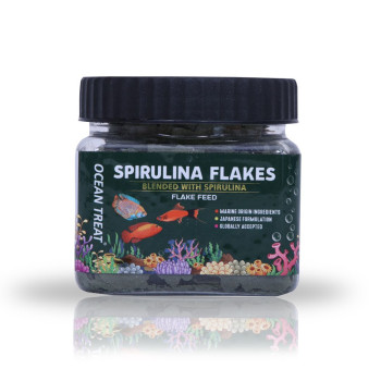 Ocean Treat Spirulina Flakes Fish Food - 50g