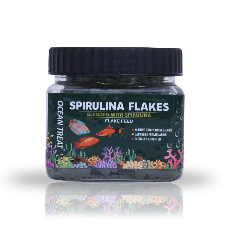 Ocean Treat Spirulina Flakes Fish Food - 50g