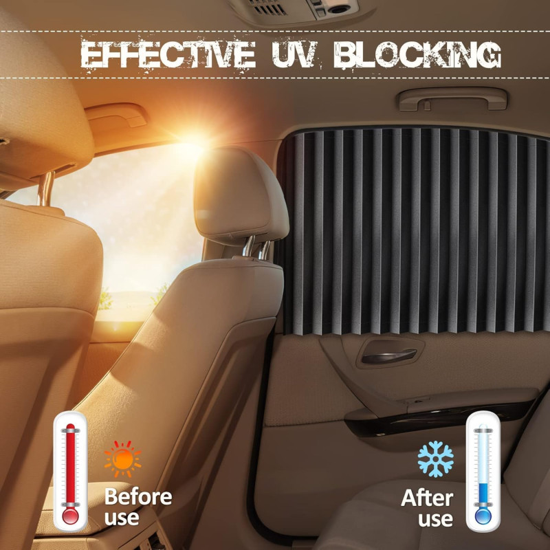 Universal Fit Magnetic Car Curtains - UV Protection for Side Windows (4PCS)