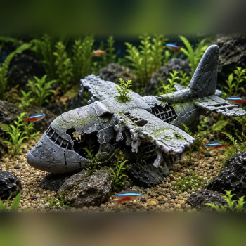 P19 – Aircraft Wreck - Aquarium & Terrarium Décor